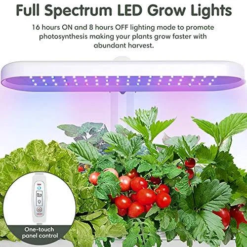Hydroponics Growing System, Automatic Timer Indoor Herb Germination Kits with LED Grow Light, Height Adjustable Smart Garden Sta