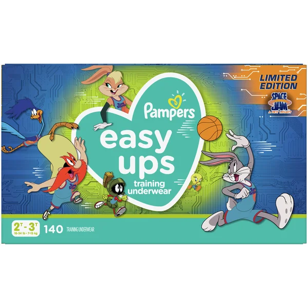 Pampers Easy UPS Training Underwear Space Jam Prints Size 4 2T-3T 140 Count