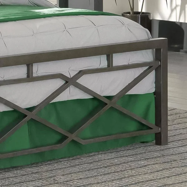 eLuxury Metal Bed Frame - Geometric Style Platform Metal Bed Frame Foundation - California King