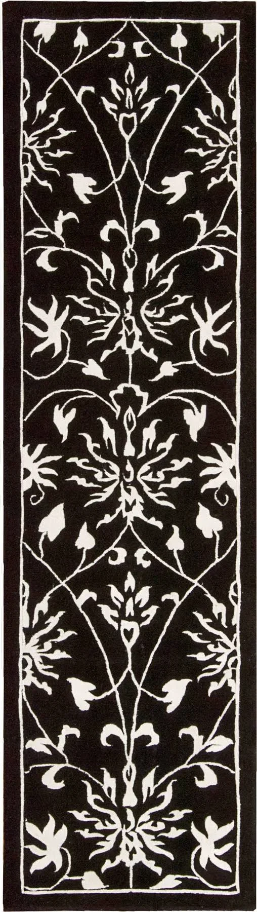 Nourison Versailles Palace VP49 3&6x22 x 5&6x22 Black, White Rug