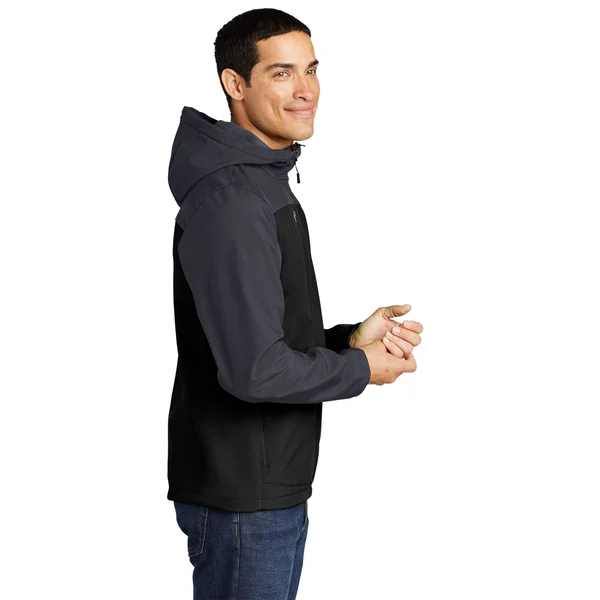 Port Authority J335 Hooded Core Soft Shell Jacket - Black/ Battleship Grey - S