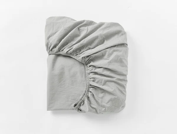 Coyuchi, Organic Crinkled Percale Fitted Sheet Cal King Pewter