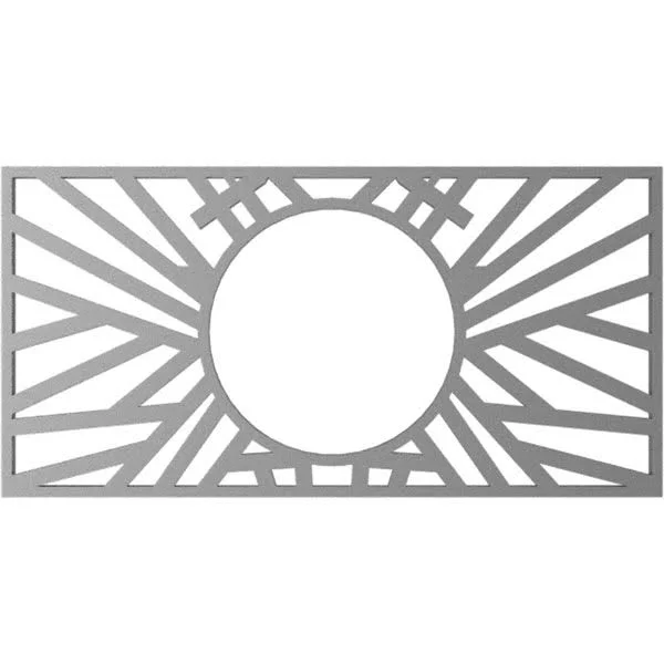 Ekena Millwork CMPP36X18HOAPG 36x22W x 18x22H x 13 3/8x22ID x 1x22P Hoover Architectural Grade PVC Pierced Ceiling Medallion, An