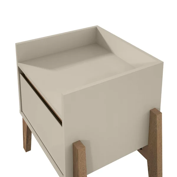 Manhattan Comfort Essence 1-Drawer Off White Nightstand