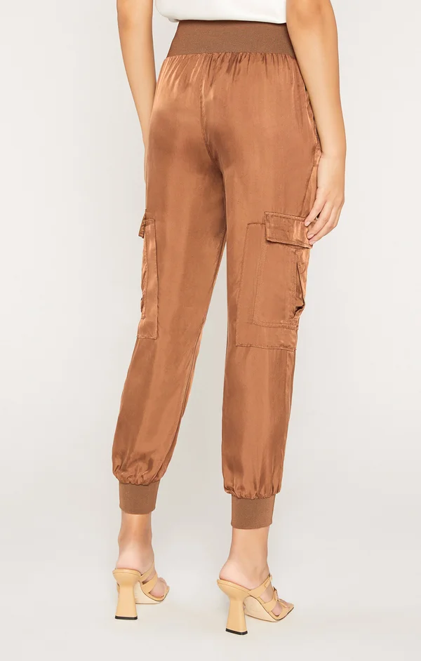 Cinq A Sept Tous Les jours Giles Satin Jogger Pants, Red, Women's, S