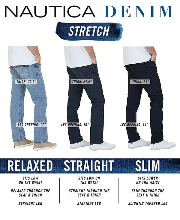 Nautica Men's Stretch Straight-leg Jeans - Light Tidewater