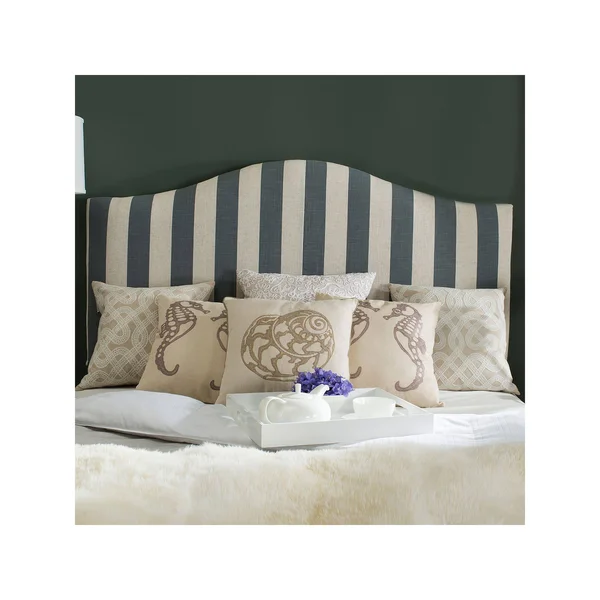 Safavieh MCR4619W Connie Grey/White Stripe Headboard Full
