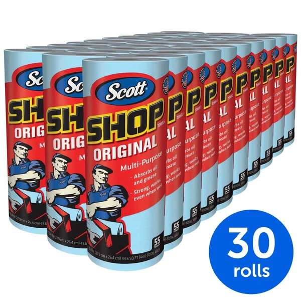 Scott Shop Towels Original 75130 Blue Shop Towels 1 Roll, Pack 30 Packs, Case