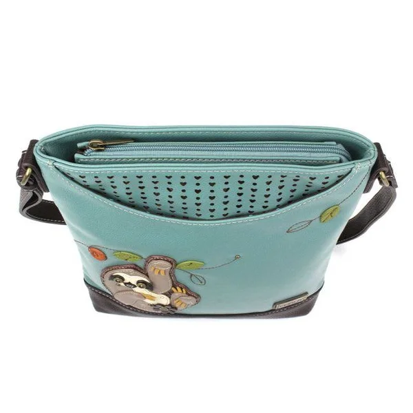 Chala Sloth Teal Messenger Bag