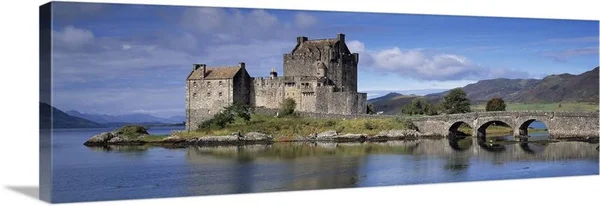Castle on An Island Eilean Donan Loch Duich Dornie Highlands Region Scotland - Canvas Wall Art, 36x12, Great Big Canvas