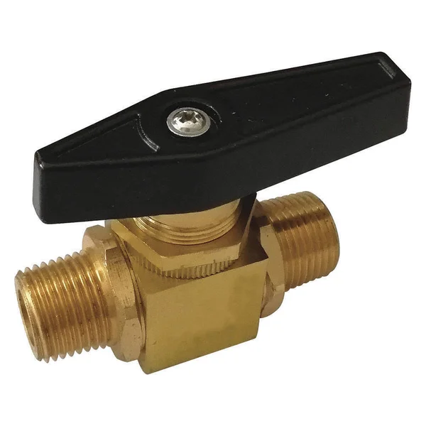 Zoro Select 1WMT5 3/8x22 MNPT Brass Mini Ball Valve Inline