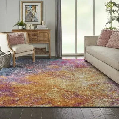 Shortwood Abstract Pink/Yellow Area Rug Viv + RAE? Rug Size: Rectangle 5&3x22 x 7&3x22
