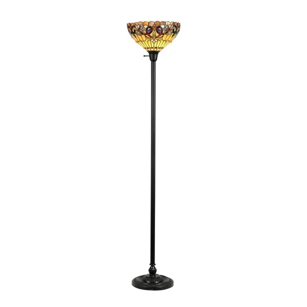 Belen Kox Serenity Tiffany-style 1 Light Victorian Torchiere Floor Lamp 14 inch Shade
