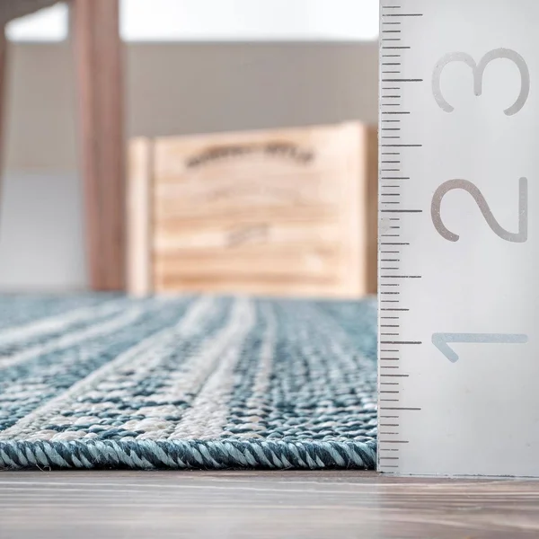 nuLOOM Hana Striped Geometric Outdoor Gray 5 ft. x 8 ft. Area Rug