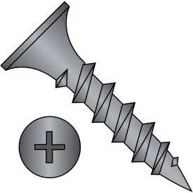 GoVets - Kanebridge CORPORATION #8 x 7/8 Phillips Recess Bugle Head UNC Drywall Screw Black Phosphate Particle Board - Pkg of 30