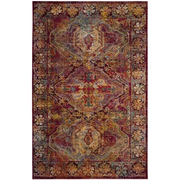Safavieh CRS516B Crystal Fuchsia - Light Blue Area Rug - 4& x 6&