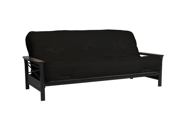 Nadine Metal Futon Frame with Wood Armrests - Espresso/Black - DHP