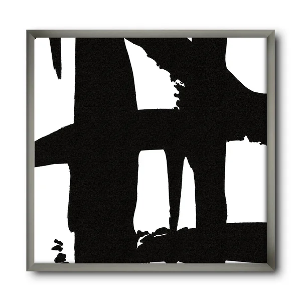Designart &Black & White Crossing Paths II& Modern & Contemporary Framed Art Print - 16 in. Wide x 16 in. High - Orange