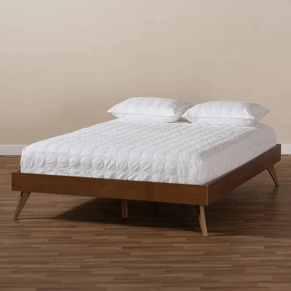 Baxton Studio Lissette Walnut Brown Wood Queen Platform Bed Frame