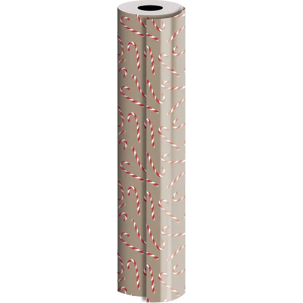 Bulk Ream Roll Christmas Gift Wrap Wrapping Paper, Kraft Candy Cane