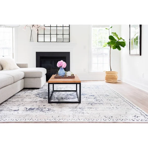 Unique Loom Hoover Chateau Area Rug - 5& x 8& Dark Blue