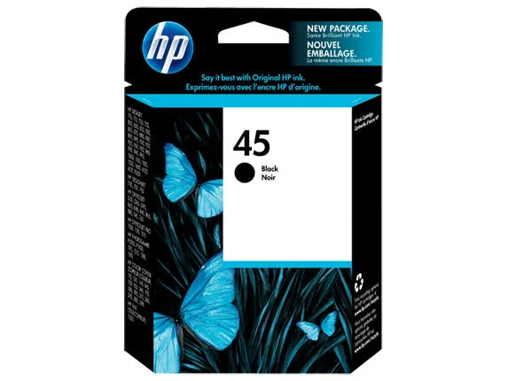 HP Deskjet 722C Ink Cartridge - HP 45 Black Original Ink Cartridge, 51645A#140
