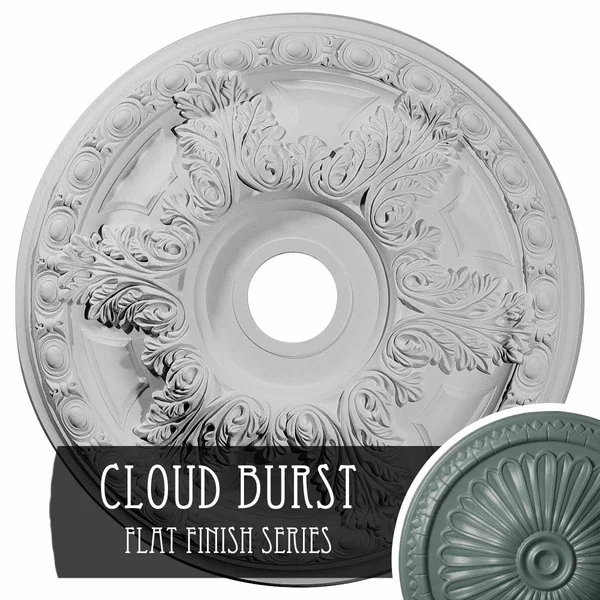 23 3/8 inchod x 3 5/8 inchid x 2 1/2 inchp Granada Ceiling Medallion (Fits Canopies Up to 7 1/8 inch), Hand-Painted Cloud Burst