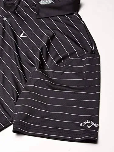 Callaway Men's Ventilated Stripe Golf Polo, Small, Black