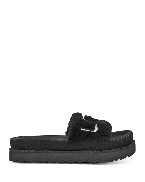 Ugg Women's Laton Fur Slide, Black Size: 9.5 M