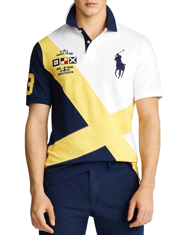 Polo Ralph Lauren Custom Slim-Fit Mesh Polo - White Multi
