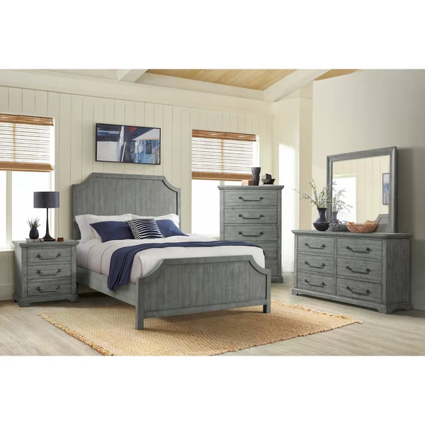 Martin Svensson Home Beach House 2 Drawer Solid Wood Nightstand, Dove Grey - 2-Drawer