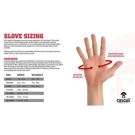 Cestus 3045 XL Work Gloves - Deep II Gel #3045 PR XL