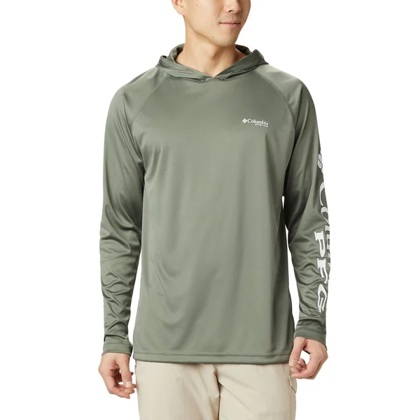 Columbia Terminal Tackle Hoodie S - White, Bright Aqua Logo