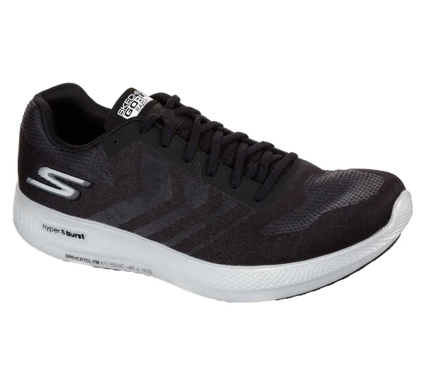 Skechers Men's Go Run Razor Sneakers, Black/White, 7.5