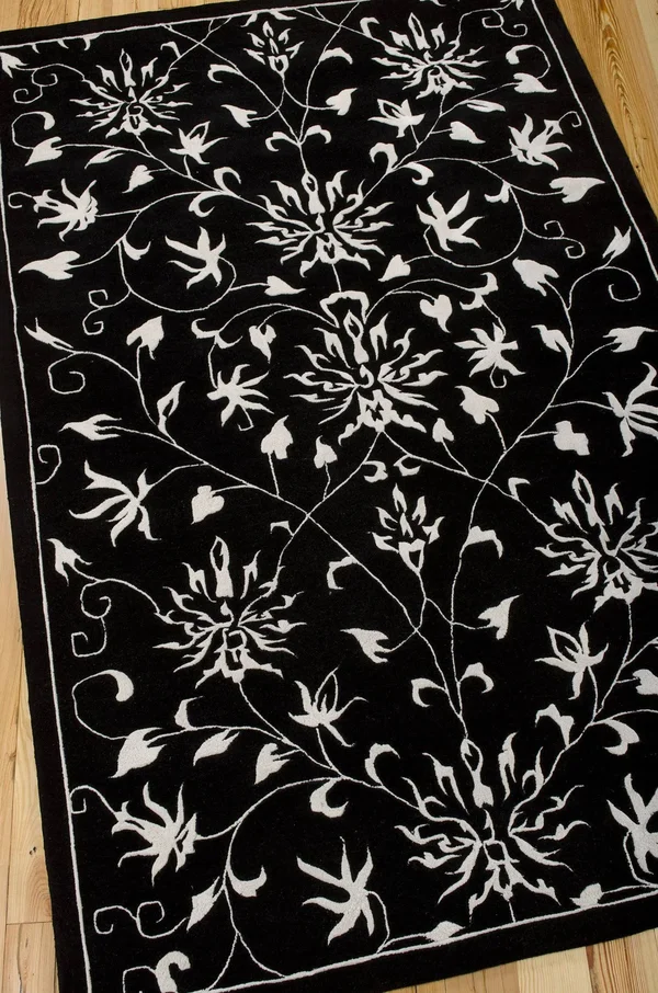 Nourison Versailles Palace VP49 3&6x22 x 5&6x22 Black, White Rug
