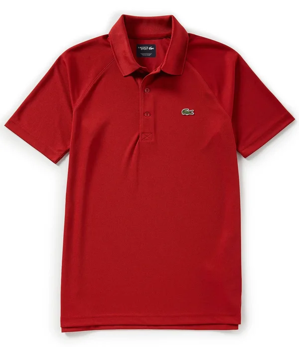 Lacoste Men's Sport Technical Pique Tennis Polo - Red, S