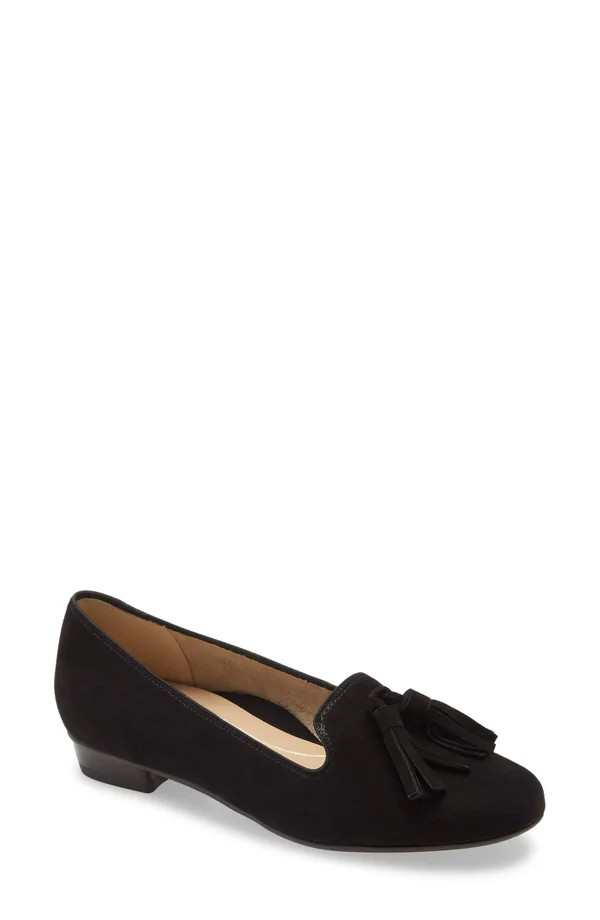 Women's Ara Belinda Ballet Flat - 8 M, Black/ Leopard Print Leather