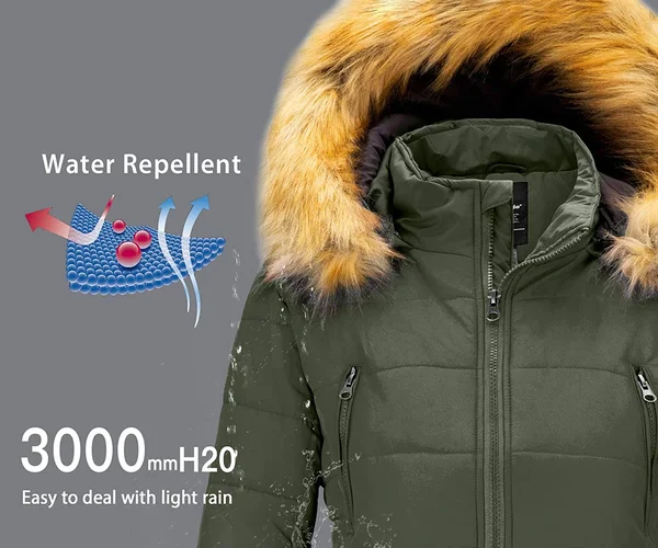 Women's Warm Winter Coat Teal Blue, Small