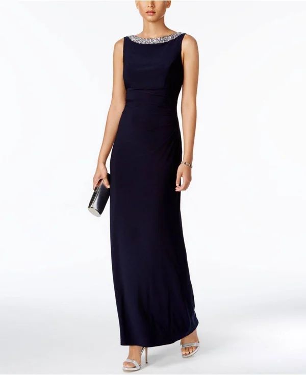 Alex Evenings Embellished Shift Dress - Black - 10p