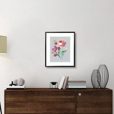 &Alpine Bouquet I Gray& Print Wrapped in Canvas East Urban Home Size: 27.63x22 H x 23.63x22 W - Format: Black Framed