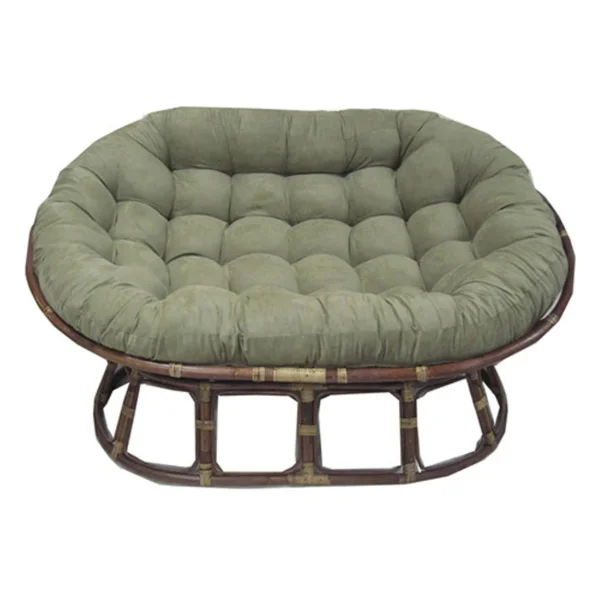 Blazing Needles Oversize Double Papasan Micro Suede Cushion-Java