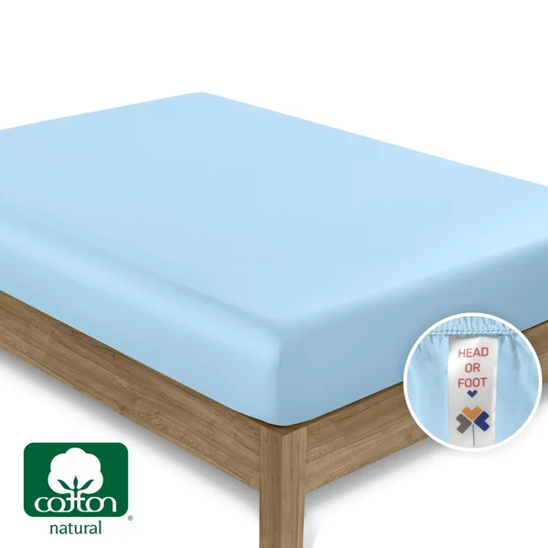 Everyday Soft Sateen Solid Sheet Set California King, Sky Blue, Sheet Set - 100% Cotton - 400 Thread Count