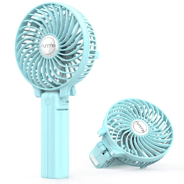 Funme Mini Handheld Fan - 3 Speed Adjustable Personal Portable Fan 2600mAh Rechargeable Battery Operated USB Table Fan Cooling Fo
