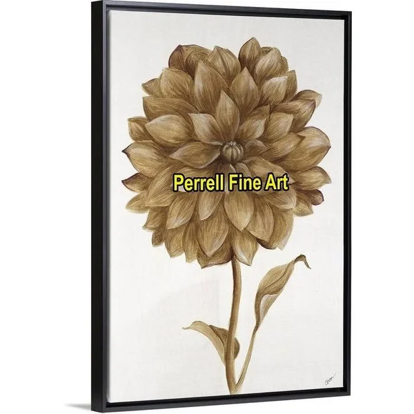 Delicate Gold II Black Float Frame Canvas Art - 24 x 36