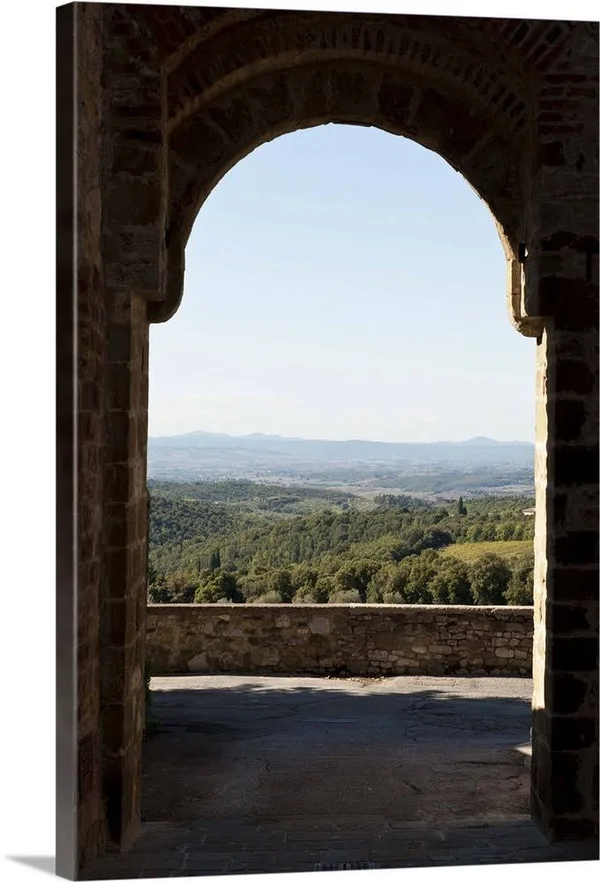 Landscape Viewed Through An Arch, San Gusme, Tuscany, Italy, Canvas Wall Art, 40x60, Great Big Canvas
