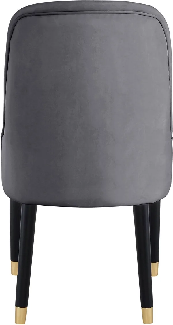 Meridian Omni Dining Chair Grey Velvetu0026 Espresso (Set of 2)