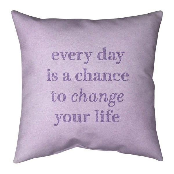 Quotes Handwritten Change Your Life Quote Pillow-Faux Suede - 16 x 16 - Square - Zipper Closure - Medium - Removable Cover - Acc
