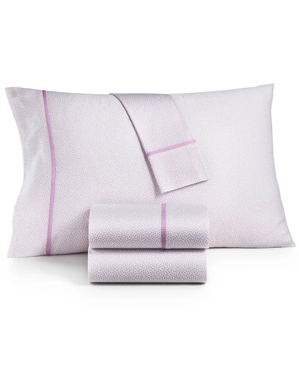 Whim by Martha Stewart Collection Novelty Print Full 4-pc Sheet Set, 250 Thread Count 100% Cotton, Created for Macy&s - Pink Dot