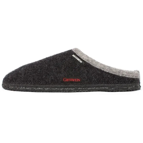 Giesswein Slippers Dannheim - Unisex - Color: anthracite, Size: 52EU - EU52 - Slippers - Shoes