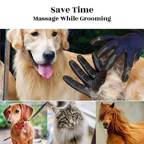 Soft Rubber Pet Hair Remover/grooming Glove for Cats - Dog - Horse Shedding Bathing Massage Brush